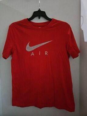 Nike Red Tee with Silver Swoosh AIR Logo